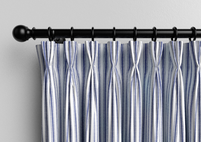 Lace Stripes, Sapphire - Made to Measure Curtains - Image 11
